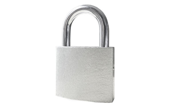 Flash Painted iron padlock, hardened steel shackle