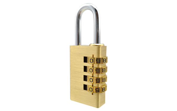 Brass Combination Padlock, 4 digits luggage brass locks,password padlocks for safety box/tool box/bail box/ cabinet 