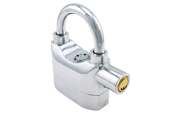 Aluminum alarm padlock, siren padlock, sliver color